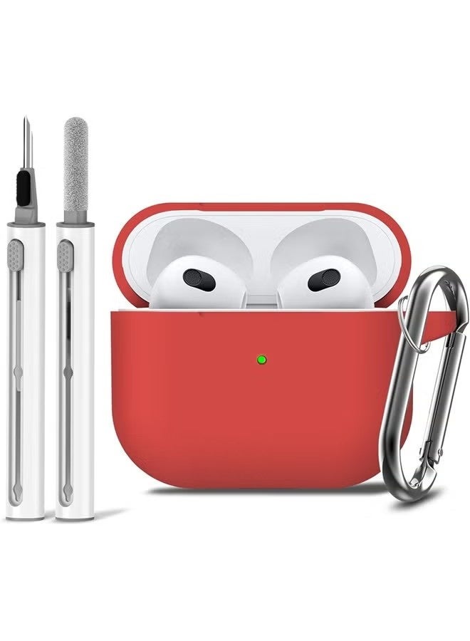 Soft Silicone Protective Case Cover for AirPods 3 with Cleaner Kit and Keychain - Image 1