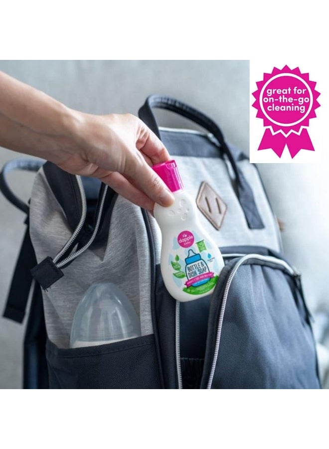 dapple صابون زجاجات الأطفال من دابل، صابون أطباق مضاد للحساسية لزجاجات الأطفال، مدعوم بالنباتات، حجم السفر، خالي من العطور، 3 أونصات سائلة (عبوة من 2) - Image 3