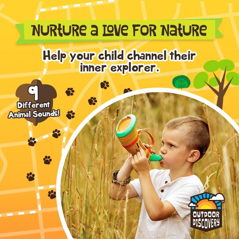 Toysmith Outdoor Discovery Hoot-N-Hollar Animal Caller Horn – 9 Realistic Wildlife Sounds Toy for Kids Ages 5+ – Portable Sound Effects Machine with Strap & Batteries Included - Image 2