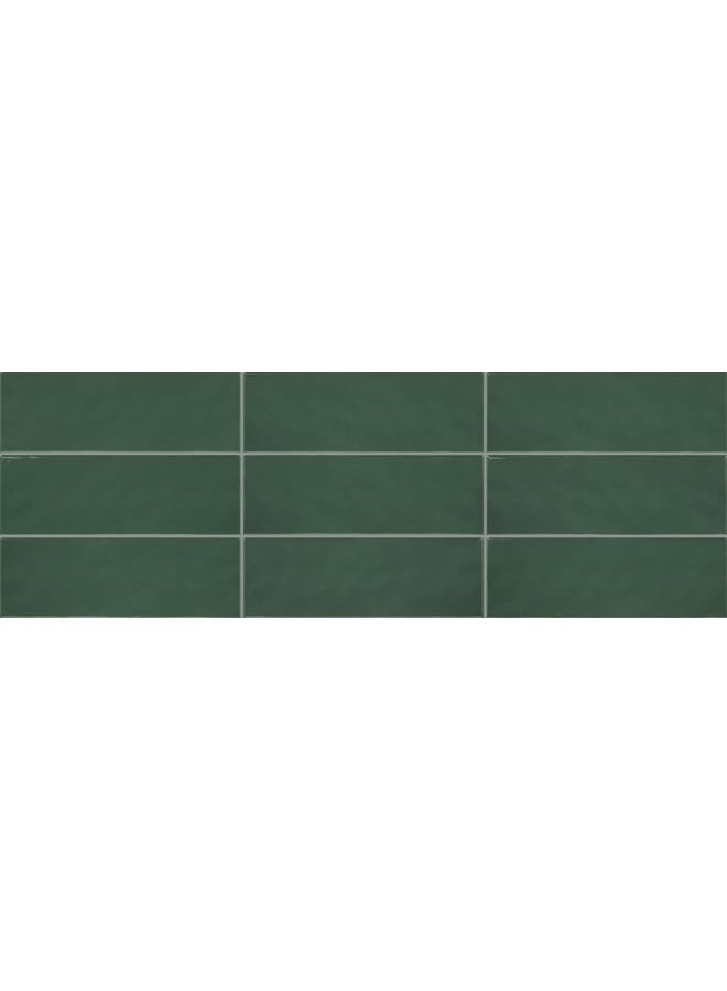 Mythology 4" x 12" Ceramic Wall Tile in Glossy Cyclade/Green for Kitchen Backsplashes, Bathroom Walls