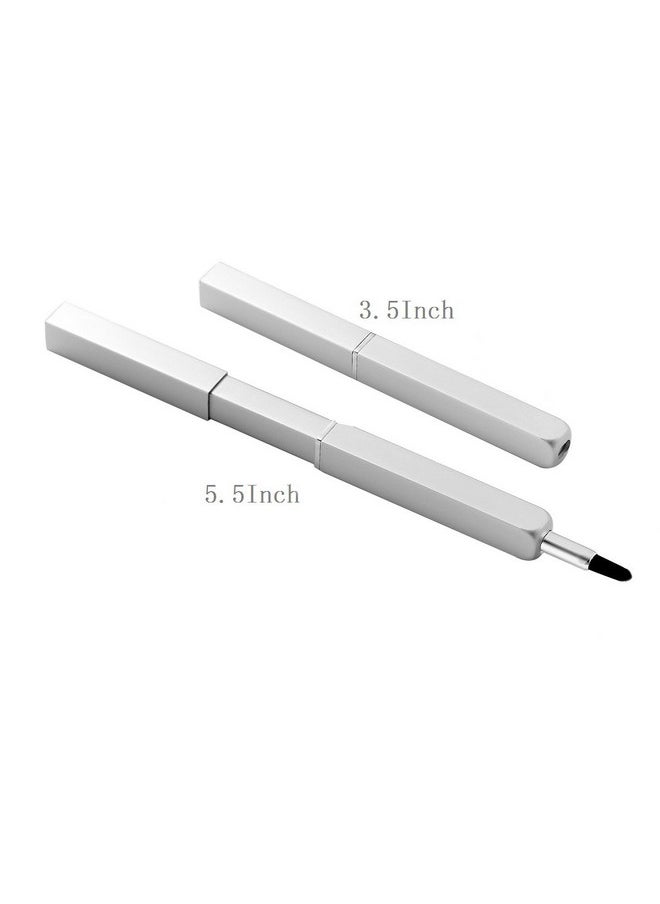 Liasun - Exquisite Professional Lip Brush Applicatorsretractable Lipstick Brushes Lipstick Gloss Makeup Brush Tool For Women And Girls (Silver) - Image 1