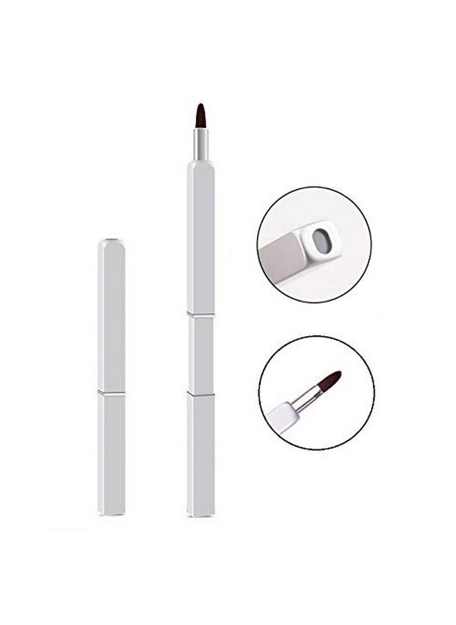 Liasun - Exquisite Professional Lip Brush Applicatorsretractable Lipstick Brushes Lipstick Gloss Makeup Brush Tool For Women And Girls (Silver) - Image 1