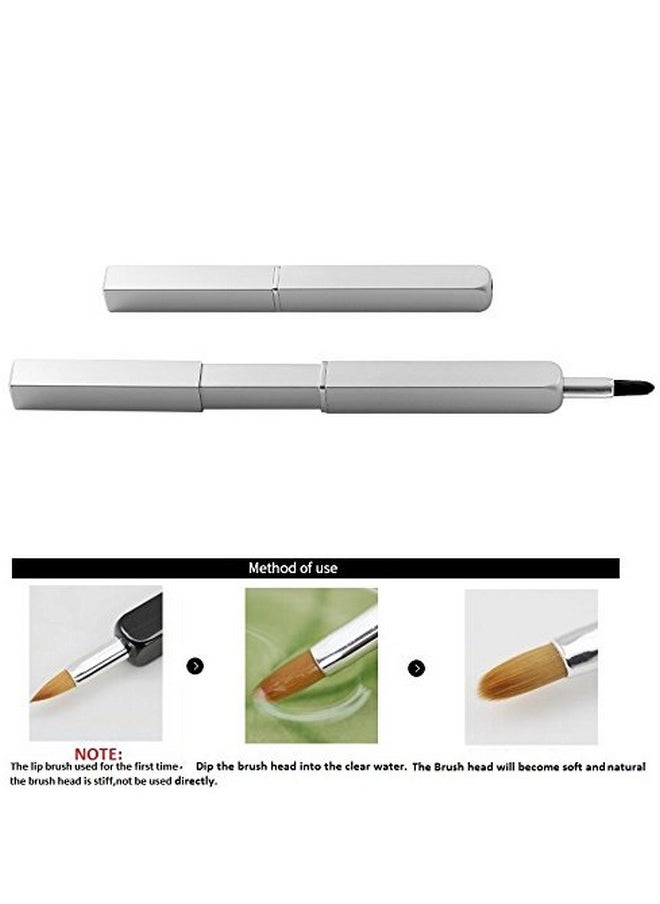 Liasun - Exquisite Professional Lip Brush Applicatorsretractable Lipstick Brushes Lipstick Gloss Makeup Brush Tool For Women And Girls (Silver) - Image 1