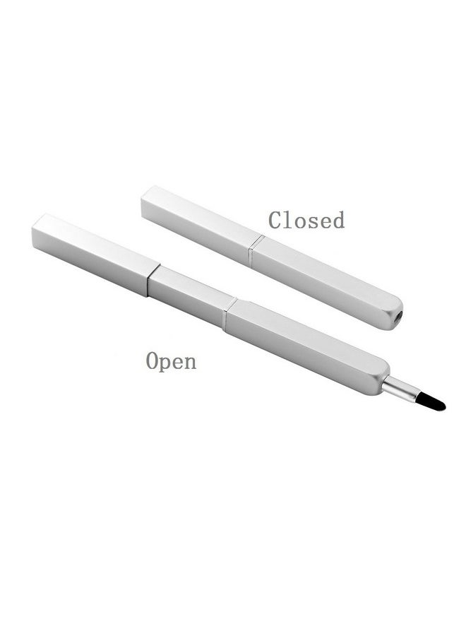 Liasun - Exquisite Professional Lip Brush Applicatorsretractable Lipstick Brushes Lipstick Gloss Makeup Brush Tool For Women And Girls (Silver) - Image 1