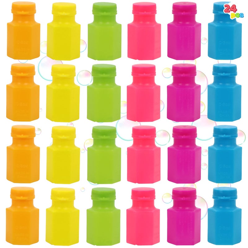 JOYIN 24 pcs Mini Bubble Bottles with Wand Assortment for Kids, Bubble Blower for Party Favors, Summer Toy, Birthday, Outdoor & Indoor Activity, Bath Time - Image 1