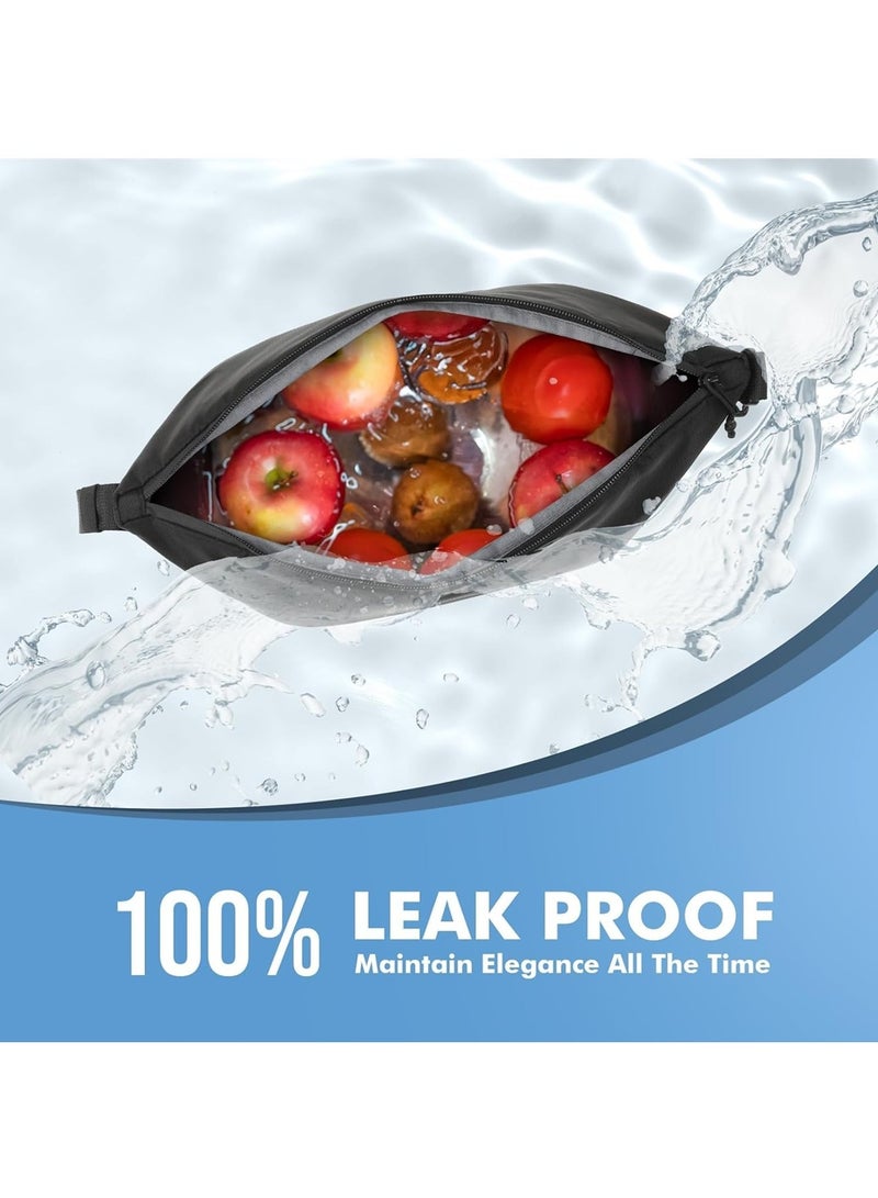 Adando Lunch Bag for Adult Women Men: Reusable High Capacity Lunch Tote Bags - Small Leakproof Cooler Lunch Box Bag for Work, Office, Picnic, Travel (Black) - Image 5