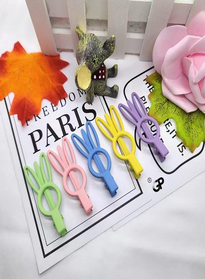 DonLeeving 12 PCS Matte Hair Clip Cute Rabbit Hairpins Non Slip Hair Barrettes Alligator Hair Clips Colorful Clips for Thick Hair Accessories for Birthday Christmas Valentines Day Gifts - Image 5