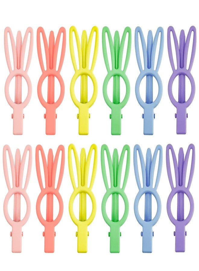 DonLeeving 12 PCS Matte Hair Clip Cute Rabbit Hairpins Non Slip Hair Barrettes Alligator Hair Clips Colorful Clips for Thick Hair Accessories for Birthday Christmas Valentines Day Gifts - Image 1