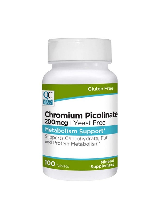 Quality Choice Chromium Picolinate Metabolism Support 200 Mcg Tablets 100 Count  - Image 2