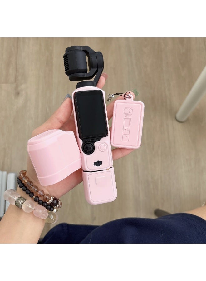 3-in-1 Silicone Case Kit for DJI Osmo Pocket 3 - Pink Protective Cover + Screen & Lens Protectors - Image 4