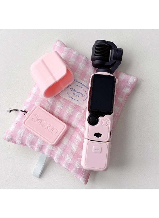 3-in-1 Silicone Case Kit for DJI Osmo Pocket 3 - Pink Protective Cover + Screen & Lens Protectors - Image 5