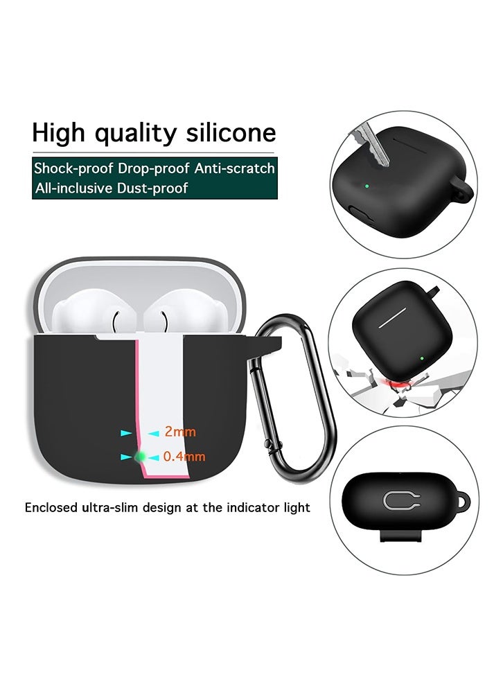 WAIKIL Silicone Protective Case for Huawei Freebuds SE 3 / SE 2 Gen with Keychain Cover and Cleaning Pen Black - Image 4