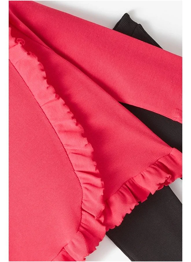 JUNE June Girl Camisole Ruffle Set Fuchsia - Black