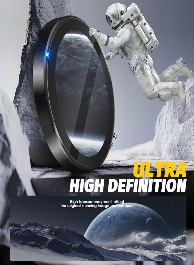 Orzero أورزيرو (2 مجموعات) واقي عدسة الكاميرا متوافق مع سامسونج جالاكسي S25 إيدج، واقي كاميرا مع صينية تركيب بخطوة واحدة حلقة معدنية غير لامعة زجاجية صديقة للحالة - أسود - Image 5