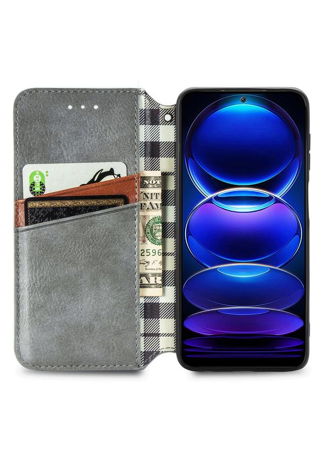 زبون جراب لهاتف HMD Skyline Cubic Grid مصنوع من الجلد المغناطيسي المضغوط - Image 3