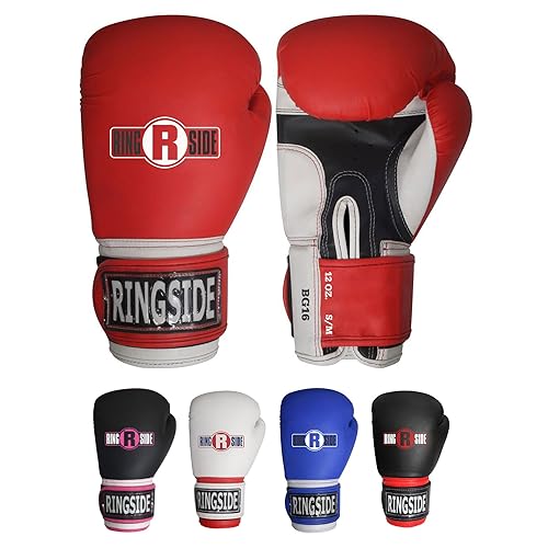 Ringside Pro Style Boxing Training Gloves Kickboxing Muay Thai Gel Sparring Punching Bag Mitts, Large/X-Large, Red - Image 1