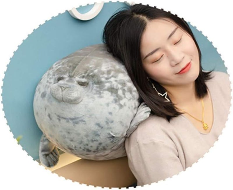 OUKEYI Cute Seal Pillow，Stuffed Cotton Plush Animal Toy Lovely Ocean Plushies Animal Hugging Pillow Cushion (15 in) - Image 3