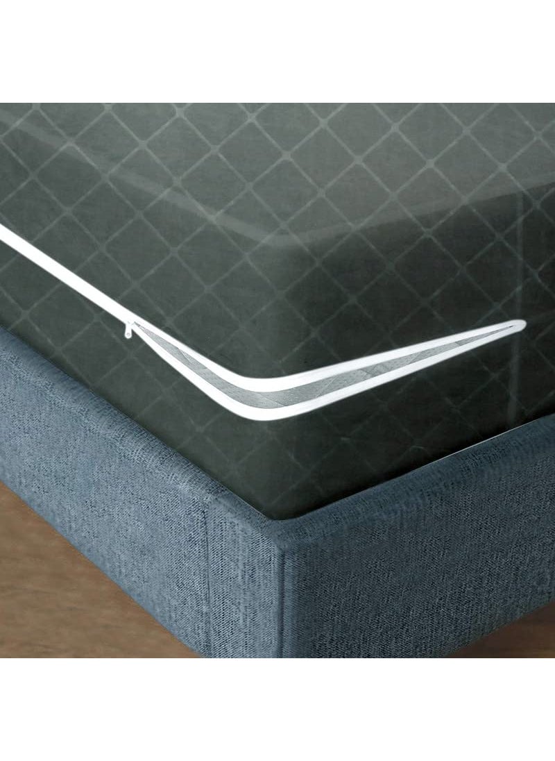 BSB HOME BSB HOME Premium Cotton Mattress CoverProtector with Zipper Chain Available in Provides All Around Protection with 360 Encasing 72x48 6x4 ft Pack of 1 Grey  - Image 4