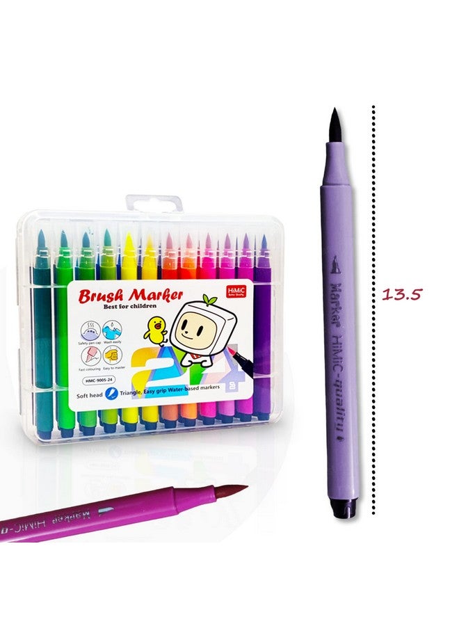 فنبلاست أقلام رسم فنية من فن بلاست - مجموعة تلوين | أقلام تلوين رفيعة | قلم تحديد مائي للخط العربي، رسم، رسم، دفتر تلوين، مجلة فنية (24 قطعة) | متعدد الألوان - Image 2