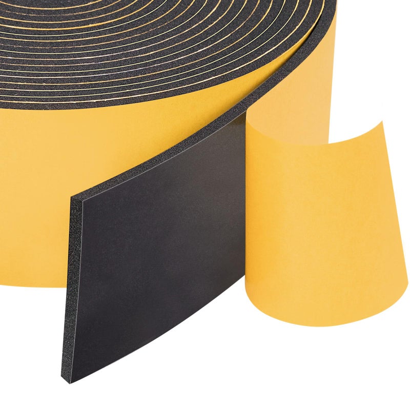 Yotache Neoprene Weather Stripping 2 W X 18 T New Adhesive Craft Self Adhesive Foam Rubber Seal Strip Tape for Door and Window 16 Ft Length