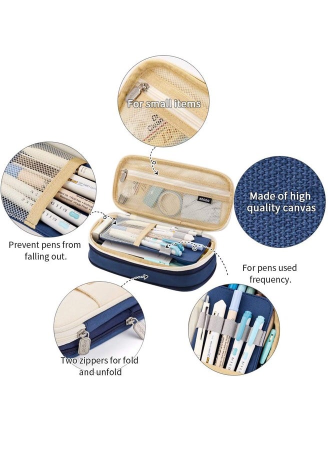 Royee - Big Capacity Pencil Pen Case Office College School Large Storage Bag Pouch Holder Box Organizer - Image 1