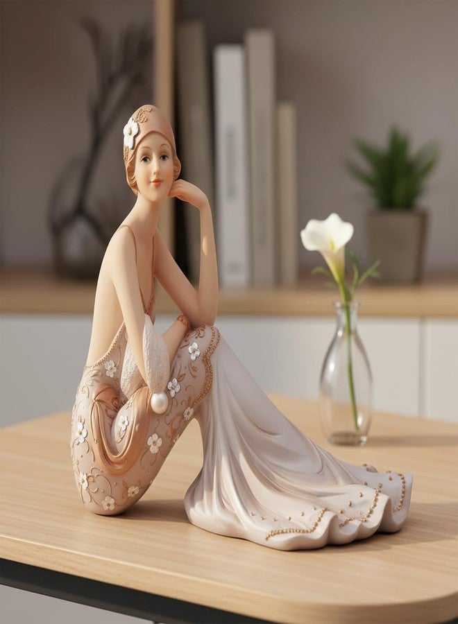 Comfy Hour 8" Glamour Elegance Victorian Art Figurine, Lady Sitting on Floor Statue, Roaring 20s Art Deco Style Home Decor Accent, Polyresin Artisan Sculpture, 1 Unit - Image 4