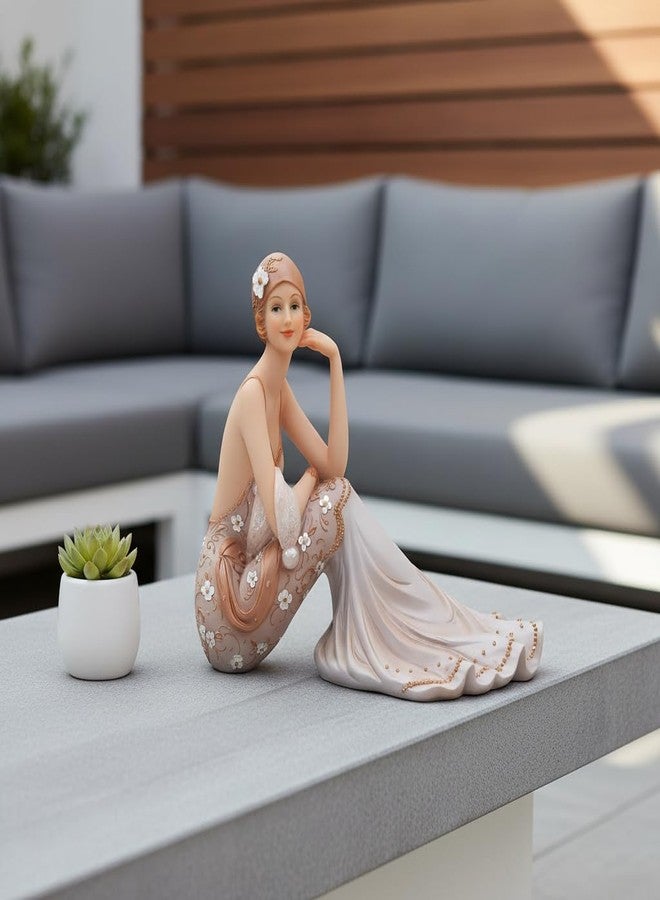 Comfy Hour 8" Glamour Elegance Victorian Art Figurine, Lady Sitting on Floor Statue, Roaring 20s Art Deco Style Home Decor Accent, Polyresin Artisan Sculpture, 1 Unit - Image 3