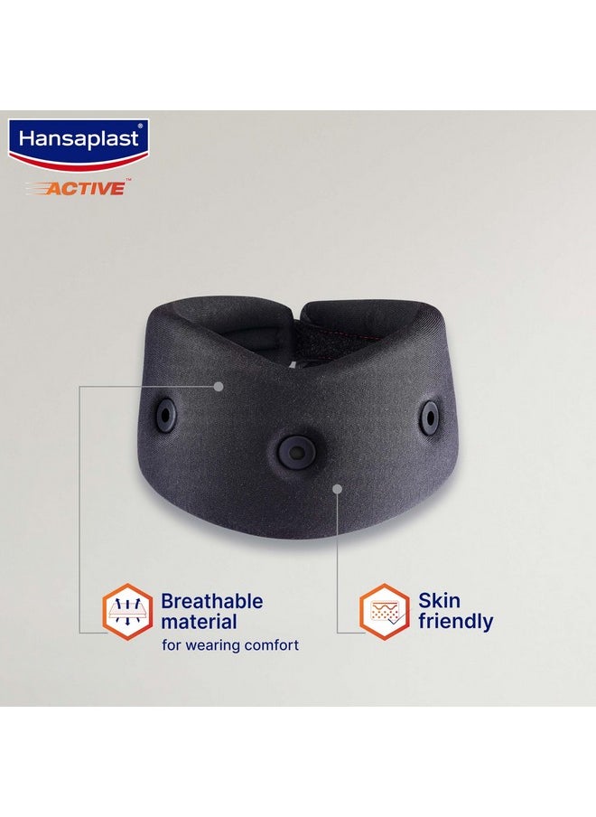 Hansaplast دعامة عنق cervical نشطة للرجال والنساء | وحدة واحدة | مقاس واحد يناسب معظم الأشخاص | حزام عنق ناعم لتخفيف الألم المستمر والاستقرار | رباط عنق صديق للبشرة مع مادة قابلة للتنفس، ثقوب للتهوية وتناسب مريح | التواء، إجهاد، ألم في الرقبة، عدم الاستقرار، العناية الوقائية، الرعاية من الإفراط في الاستخدام  - Image 3