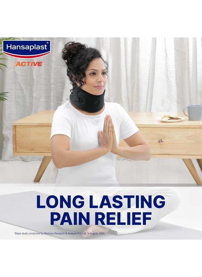 Hansaplast دعامة عنق cervical نشطة للرجال والنساء | وحدة واحدة | مقاس واحد يناسب معظم الأشخاص | حزام عنق ناعم لتخفيف الألم المستمر والاستقرار | رباط عنق صديق للبشرة مع مادة قابلة للتنفس، ثقوب للتهوية وتناسب مريح | التواء، إجهاد، ألم في الرقبة، عدم الاستقرار، العناية الوقائية، الرعاية من الإفراط في الاستخدام  - Image 4