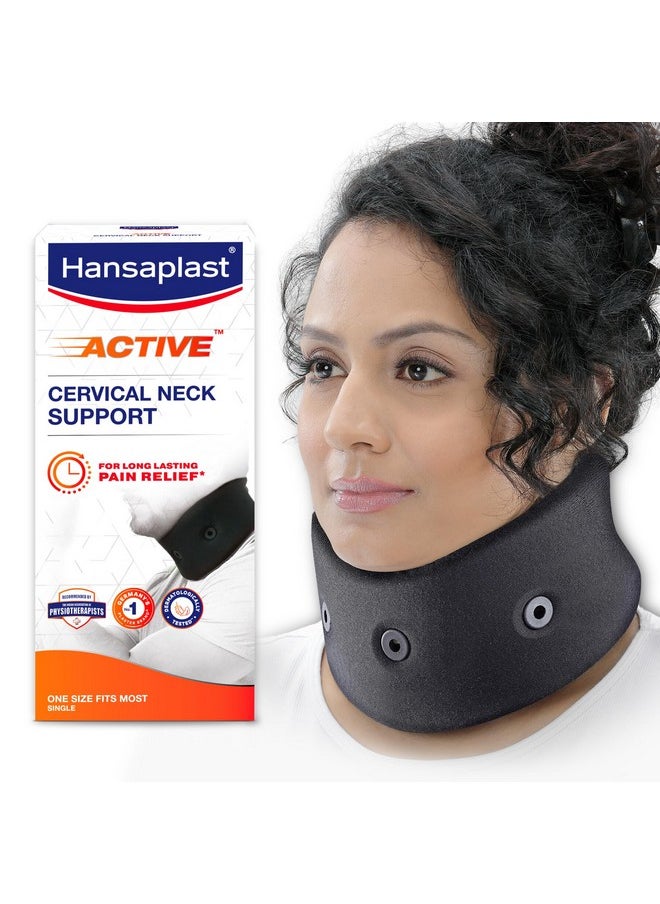 Hansaplast دعامة عنق cervical نشطة للرجال والنساء | وحدة واحدة | مقاس واحد يناسب معظم الأشخاص | حزام عنق ناعم لتخفيف الألم المستمر والاستقرار | رباط عنق صديق للبشرة مع مادة قابلة للتنفس، ثقوب للتهوية وتناسب مريح | التواء، إجهاد، ألم في الرقبة، عدم الاستقرار، العناية الوقائية، الرعاية من الإفراط في الاستخدام  - Image 1