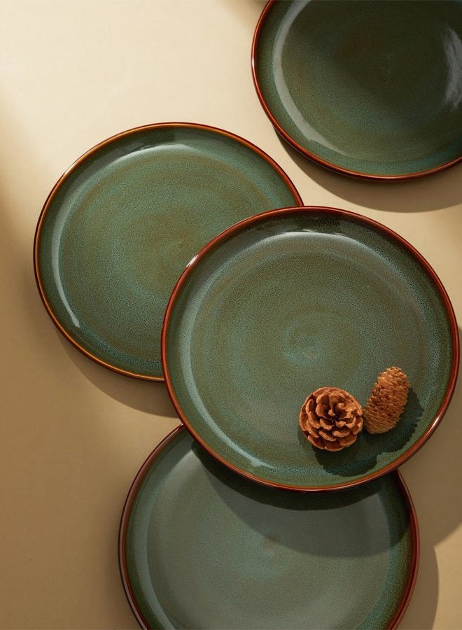 Pokini 32 Piece Double Bowl Dinnerware Sets with Pasta Bowls, Highly Chip and Crack Resistant Plates and Bowls Sets, Natural Earthyware Ceramic Dishware Sets, Service for 8 Sage Green - Image 5