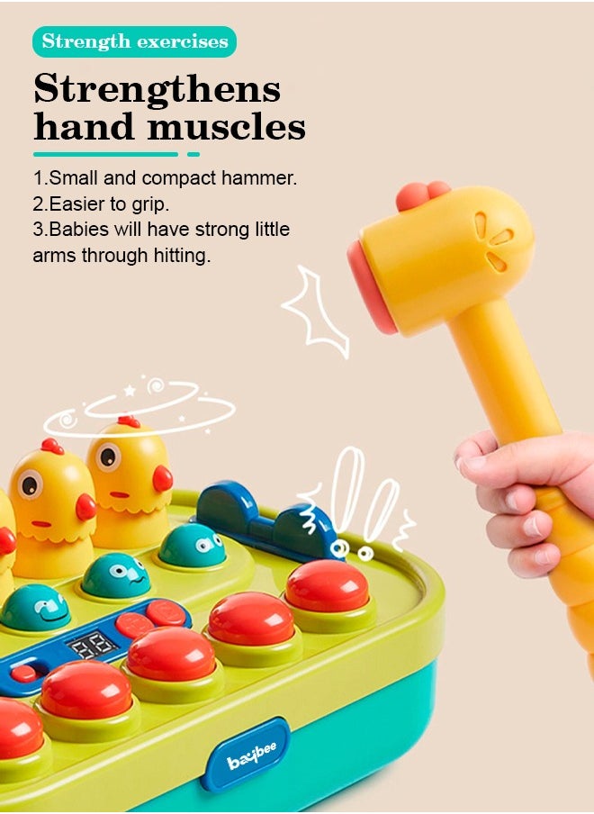 BAYBEE Baybee Baby Hammer Toy for Kids Chicken Knocking Interactive Toy Whack-a-Mole Game with Hammer and Scoring Recorder Hammer Toy for Kids Boys & Girls  - Image 2