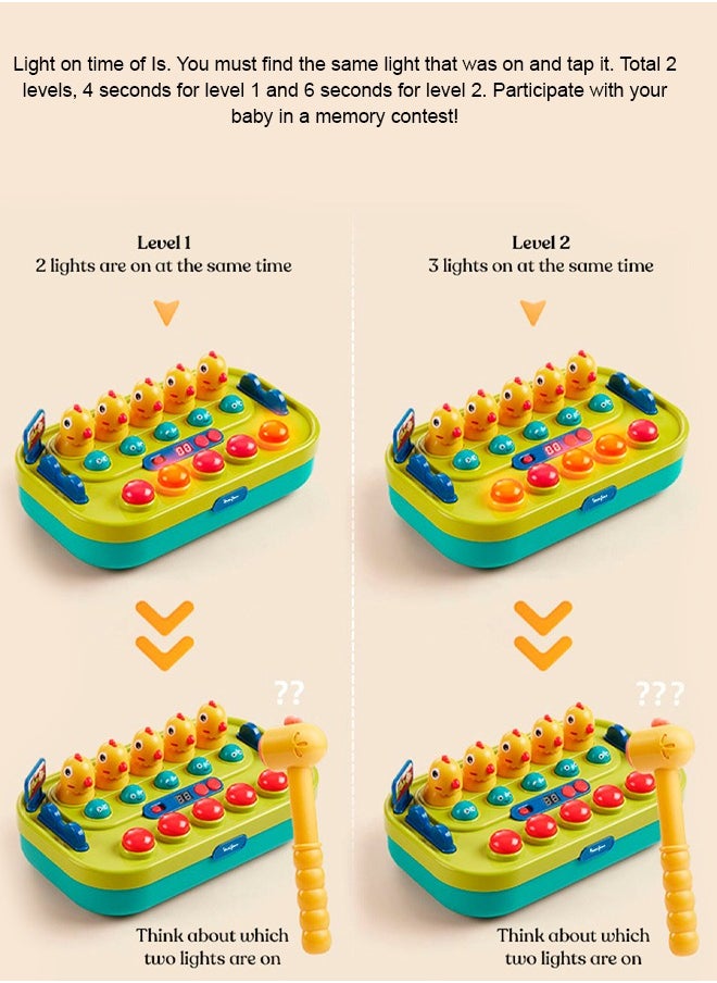 BAYBEE Baybee Baby Hammer Toy for Kids Chicken Knocking Interactive Toy Whack-a-Mole Game with Hammer and Scoring Recorder Hammer Toy for Kids Boys & Girls  - Image 5