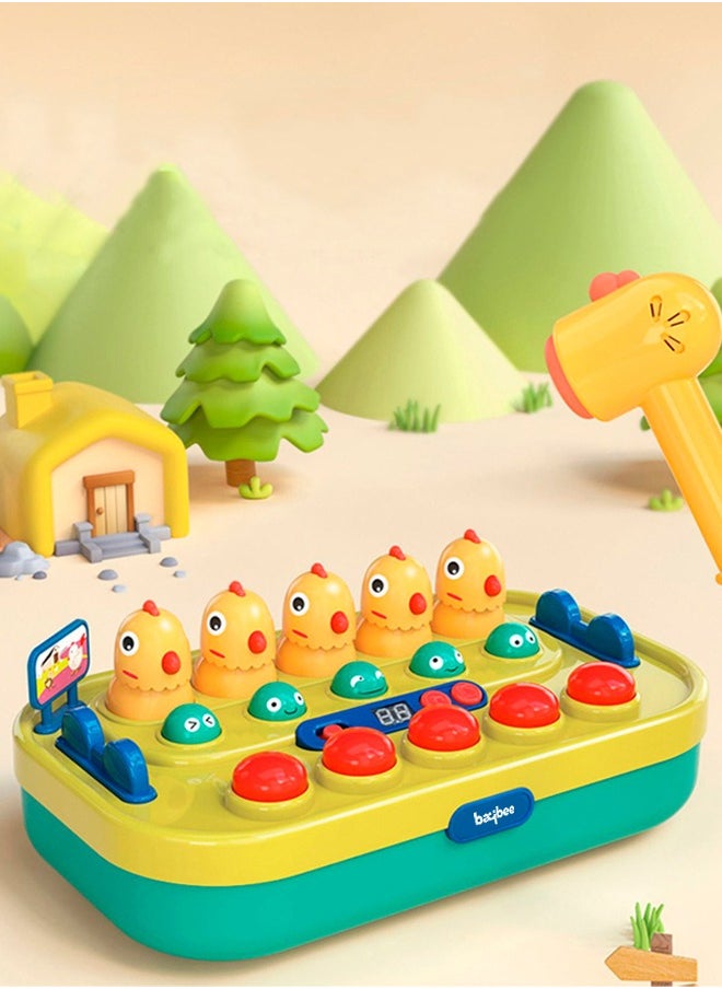 BAYBEE Baybee Baby Hammer Toy for Kids Chicken Knocking Interactive Toy Whack-a-Mole Game with Hammer and Scoring Recorder Hammer Toy for Kids Boys & Girls  - Image 1