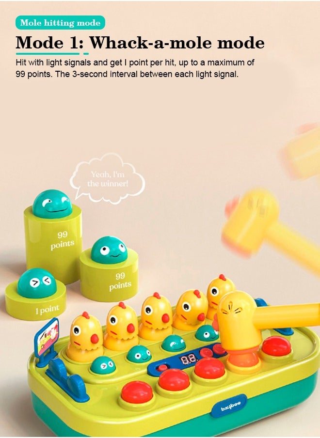 BAYBEE Baybee Baby Hammer Toy for Kids Chicken Knocking Interactive Toy Whack-a-Mole Game with Hammer and Scoring Recorder Hammer Toy for Kids Boys & Girls  - Image 3