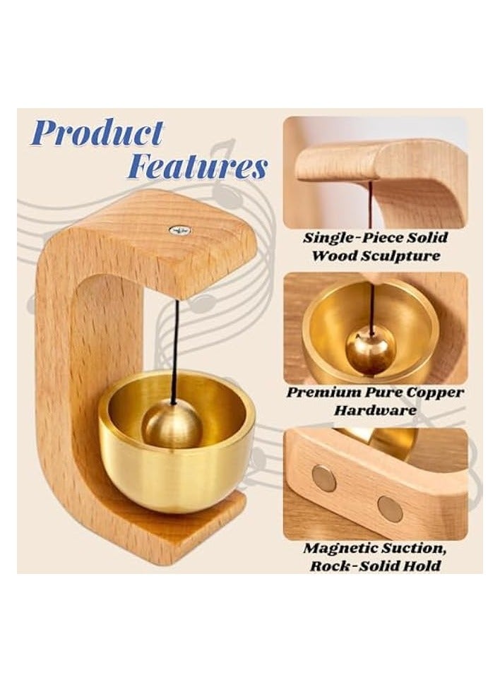 erorex Shopkeepers Bell for Door Opening, Magnetic Wood Doorbell, Wind Chime for Door, Store, Refrigerator, Porch, Garden, Entrance, Restaurant, Office, Housewarming Gift (C-Shaped) - Image 3