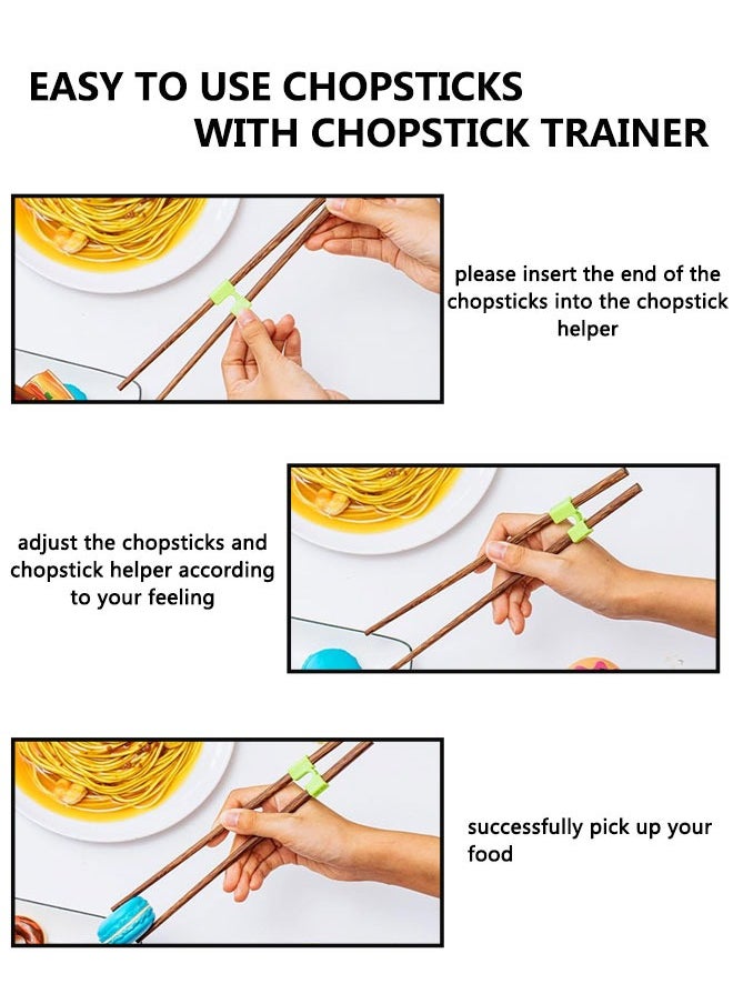 HAWAWA - 25Pcs Reusable Chopstick Helpers, Non Slippery Training Chopstick Hinges Connector Practice Chopsticks for Adults, Kids, Beginner, Trainers or Learner Multicolor - Image 1