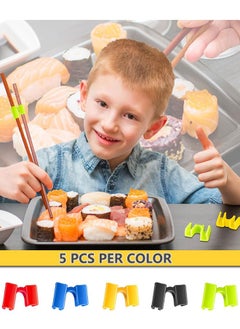 وهاواي 25Pcs Reusable Chopstick Helpers, Non Slippery Training Chopstick Hinges Connector Practice Chopsticks for Adults, Kids, Beginner, Trainers or Learner Multicolor  - Image 3