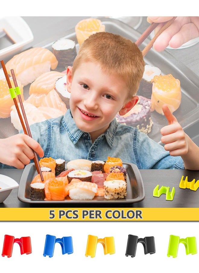 HAWAWA - 25Pcs Reusable Chopstick Helpers, Non Slippery Training Chopstick Hinges Connector Practice Chopsticks for Adults, Kids, Beginner, Trainers or Learner Multicolor - Image 1