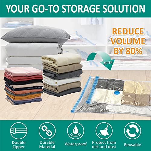 Cozy Essential 6 Jumbo Vacuum Storage Bags, Space Saver Bags Compression Storage Bags for Comforters and Blankets, Vacuum Sealer Bags for Clothes Storage, Hand Pump Included - Image 2