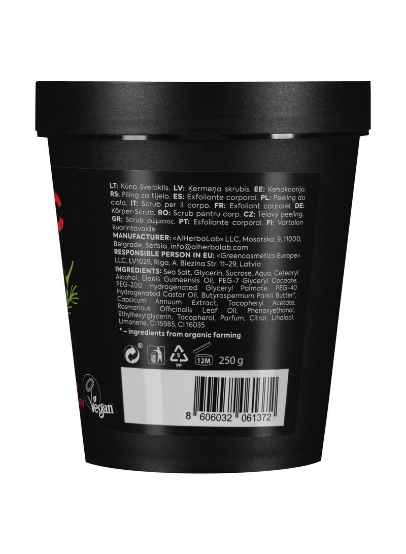 Organic Mimi Anticellulite Red Pepper & Rosemary Body Scrub 250g - Image 2