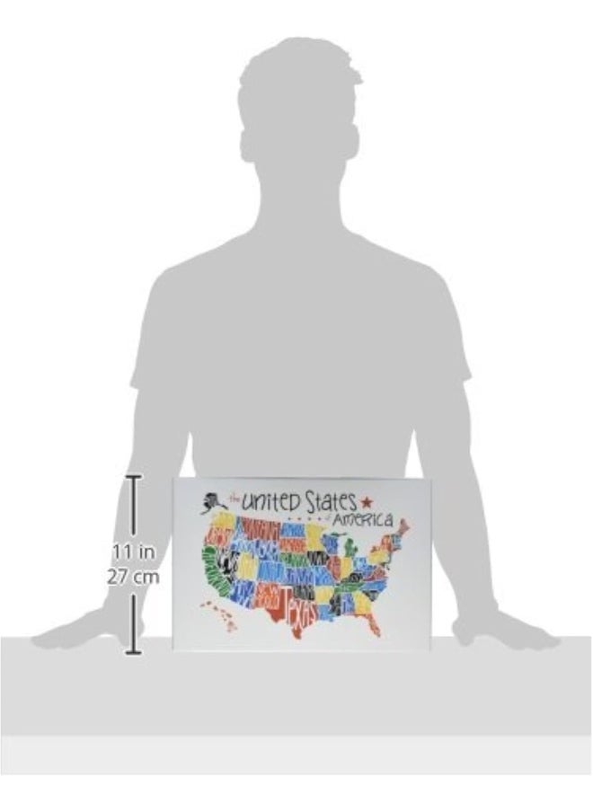 Stupell Industries - Stupell Industries The Kids Room by Use Rainbow Typography Map On White Background Rectangle Wall Plaque - Image 1