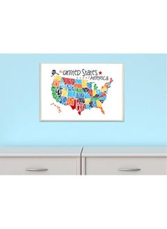 Stupell Industries Stupell Industries The Kids Room by Use Rainbow Typography Map On White Background Rectangle Wall Plaque  - Image 2