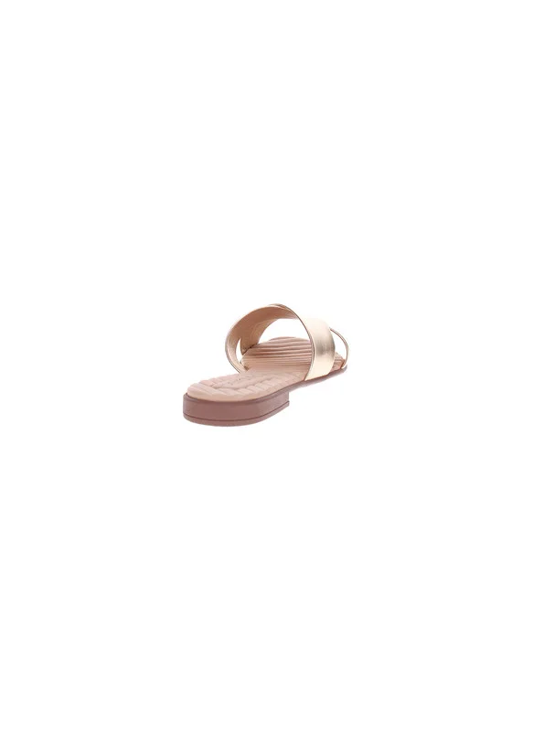Beira Rio Beira Rio Ladies Flat Sandals Golden | Made In Brazil
