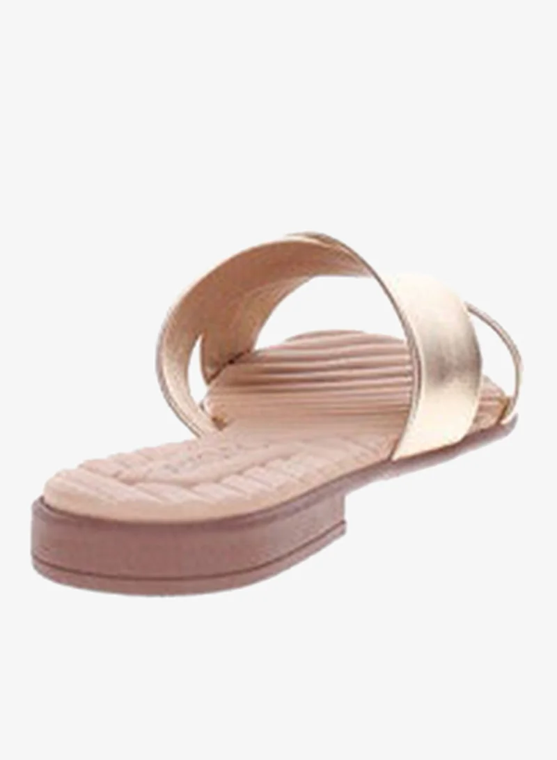 Beira Rio  Beira Rio Ladies Flat Sandals Golden | Made In Brazil for Women | Best Price UAE