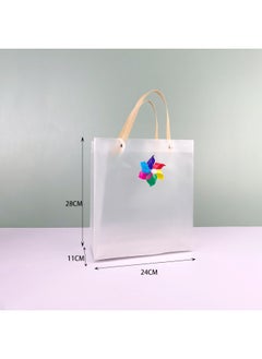 Children's Day 61 Transparent Bag Mini Windmill Decoration Wind Swivel Holiday Gift Bag Kindergarten Tote Bag-Color:Paper Row 24*11*28 Six-leaf Color 8CM Windmill-Specifications:10 Wholesale
