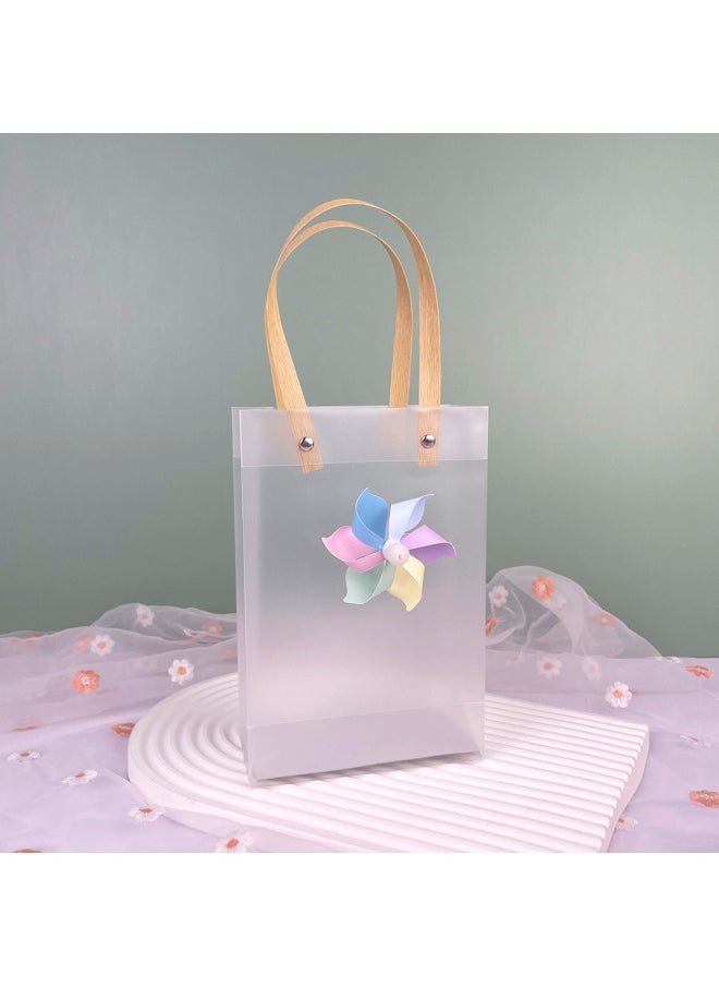 Generic - Children's Day 61 Transparent Bag Mini Windmill Decoration Wind Swivel Holiday Gift Bag Kindergarten Tote Bag-Color:Paper Row 24*11*28 Six-leaf Color 8CM Windmill-Specifications:10 Wholesale - Image 1