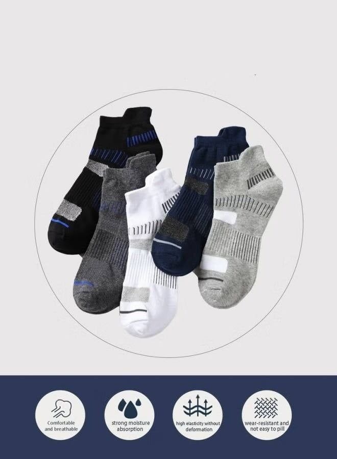 Mens Athletic Socks 5-Pairs - Low Cut, Sweat-Wicking, Odour-Resistant, All-Season Comfort - Ideal for Active Lifestyles, Running & Everyday Wear - Ultimate Socks for Men Collection - Image 2
