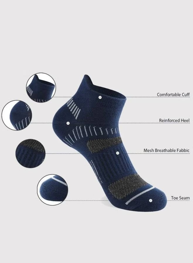 Mens Athletic Socks 5-Pairs - Low Cut, Sweat-Wicking, Odour-Resistant, All-Season Comfort - Ideal for Active Lifestyles, Running & Everyday Wear - Ultimate Socks for Men Collection - Image 3