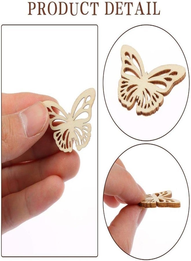 SVM CRAFT مجموعة زينة من خشب MDF من SVM CRAFT®، 50 قطعة، أشكال زهور وفراشات خشبية مقطوعة، مثالية لأعمال السكرابوكينغ الخشبية والحرف اليدوية اليدوية، قطع زهور مقطوعة - Image 4